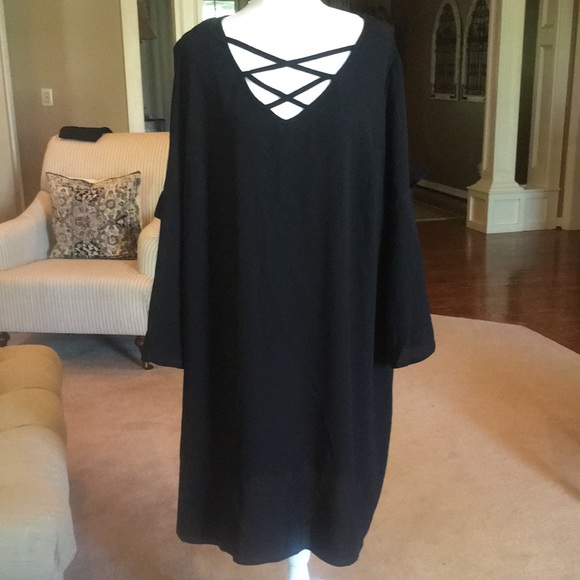 Como Black Dresses & Skirts - Como Black Plus Sz Black Poly-Spandex Blend Dress